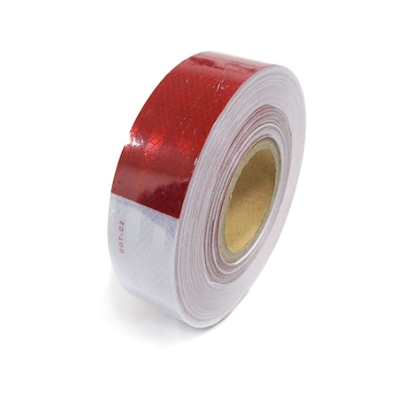 Abrams 2" in x 150' ft Trailer Truck Conspicuity DOT Class 2 Reflective Safety Tape - Red/White DOTC2/RW-2x150